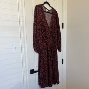 Ava & Viv Red and Black Long Sleeve Dress